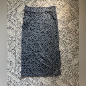 LOFT Charcoal Patterned Midi Skirt